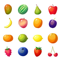 set of fruit icons