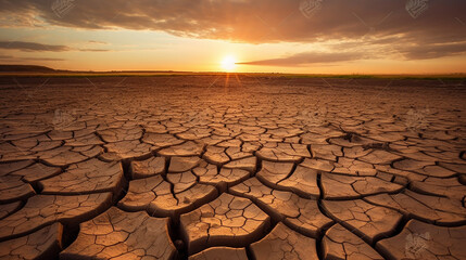 Fototapeta deserto rachado seco. conceito de aquecimento global obraz