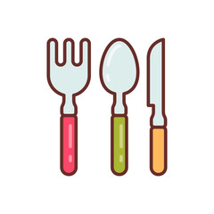 Cutlery icon in vector. Illustration