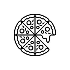 Pizza icon in vector. Illustration
