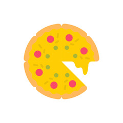 Pizza icon in vector. Illustration