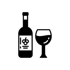 Wine icon in vector. Illustration