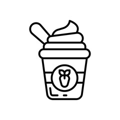 Yogurt icon in vector. Illustration