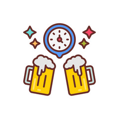 Happy Hour icon in vector. Illustration