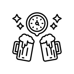 Happy Hour icon in vector. Illustration