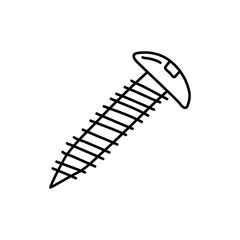 Hand drawn simple doodle vector, black outline drawing. Fixing tools screws. Construction, repair.