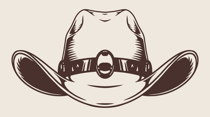 Cowboy hat vintage sticker monochrome