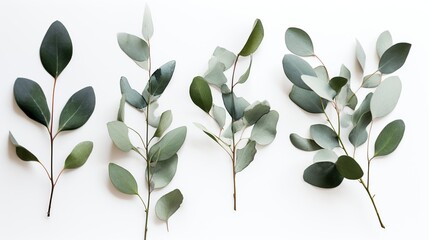 Obraz na płótnie Canvas Ethereal Eucalyptus: Delight in the Serene Beauty of Watercolor Eucalyptus Leaves. Generative AI.