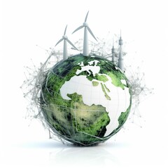 Naklejka premium Powering the Future: Embrace the Sustainable Energy Concept. Generative AI.