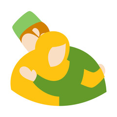 Eid Mubarak Cartoon Illustration. Eid Al Fitr Clipart Illustration For Card, Invitation, Ramadan, And Eid Poster Decoration. Islamic Element.