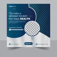 Healthcare social media post for hospital clinic promotion web banners