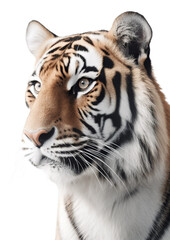 Obraz premium Majestic Minimalistic Tiger Portrait: The Elegance of the Wild. Generative AI