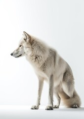 Majestic Studio Wolf: A Captivating Minimalistic Portrait. Generative AI