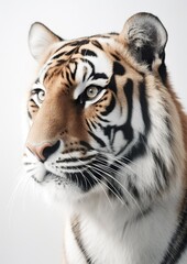 Majestic Minimalistic Tiger Portrait: The Elegance of the Wild. Generative AI