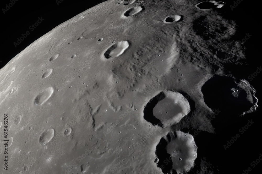 Canvas Prints close-up of the moon, with craters and mountains visible, created with generative ai