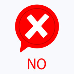 Obraz premium Cross Mark with No. Rejection symbol, disagreement indication, disapproval emblem, denial icon. Vector line icon for Business