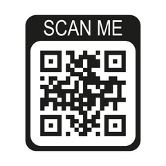 QR Code. Barcode-like pattern, scannable matrix, encoded data, information storage, data retrieval tool, digital shortcut. Vector line icon for Business and Advertising
