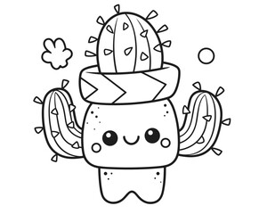 An amusing illustration of a cactus wearing a sombrero