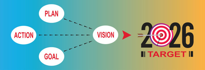 2026 year business target plan idea concept.