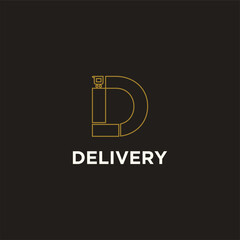 Logo design letter D for delivery word for slogan 