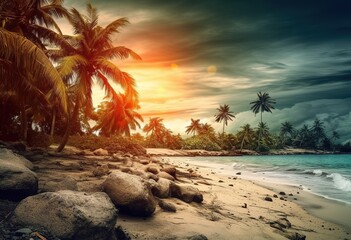 Obraz na płótnie Canvas Tropical beach - holiday background