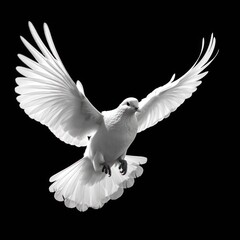 Flight of Freedom: The Majestic Wingspan of a Peaceful Dove in Flight, generative ai