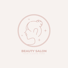 Beauty salon logo line art