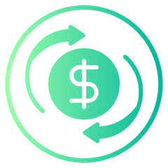 Obraz premium cash flow gradient icon