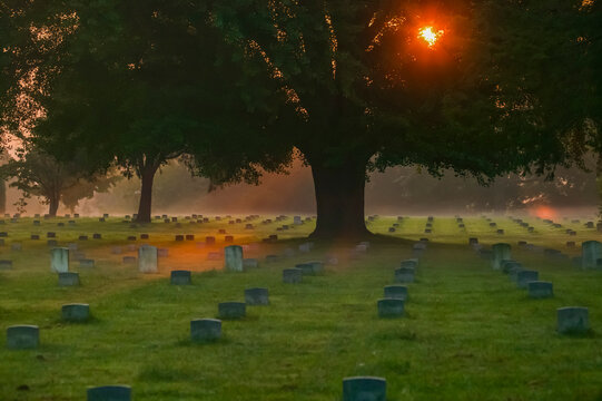 Union Cemetery at Marye's Heights at the Fredericksburg Civil War battlefield in Virginia, USA; Marye's Heights, Virginia, United States of America