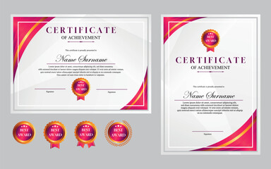  certificate design simple modern a4 luxury certificate red gold color