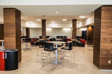 Student Union lounge in a recently renovated and upgraded rural high school; Nanao, Alberta, Canada