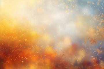 A blurred autumn, windy sky abstract background with bokeh glow, Illustration. AI generative - obrazy, fototapety, plakaty