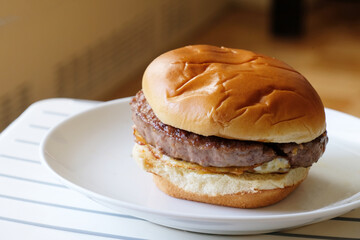 Hamburger classic burger american cheeseburger with cheese and beef