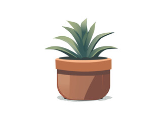 aloe in a pot vector  vase with a plant at home 