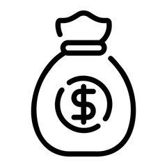money bag line icon