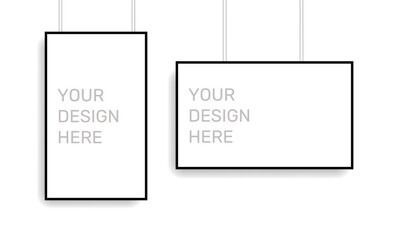 Black frame on white background. Black boarder for design picture, presentation, mockup, photo, poster. Modern border. Vector illustration isolated on gray background