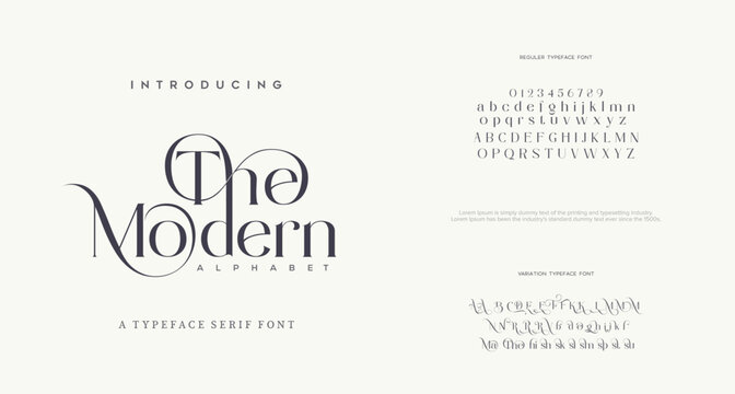 Naklejka Elegant Fashion font alphabet. Classic Lettering Minimal Fashion Designs. Typography modern serif fonts regular decorative vintage concept. vector illustration