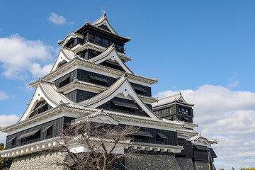 The Famous Landscape vintage building of Kumamoto Castle in Northern Kyushu, Japan.