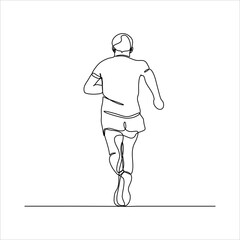 continuous line drawing of person jogging