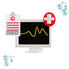 Medical chart 3d medical and healthcare icon