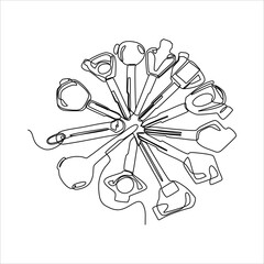 continuous line drawing of motorcycle key