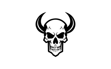 Skull shape isolated illustration with black and white style for template.