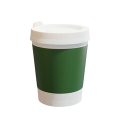 Coffee cup green label