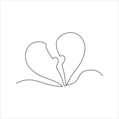 continuous line drawing of love shape puzzle