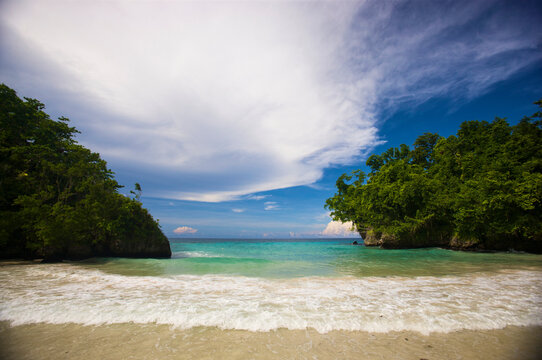Secluded beach at Frenchman's Cove, Jamaica; Port Antonio, Jamaica