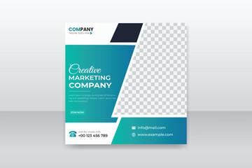 corporate digital marketing agency social media post and banner templet