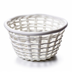 Practical Plastic Storage Basket on White Background generative AI