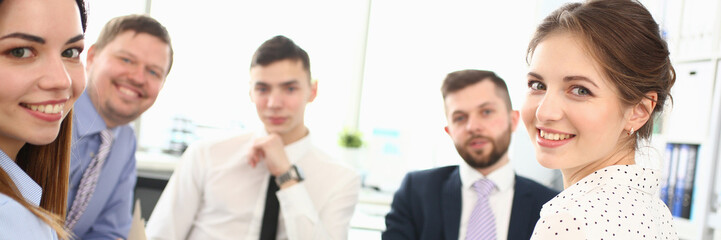 Corporate business team and managers at meeting in office. Teamwork business conference and meeting