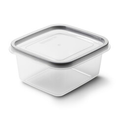 Practical Plastic Storage Basket on White Background generative AI