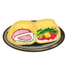 Egg Wrapped Kimbap, Kimbap, Korean, Korean food, Roll, Sushi, japan food,  japanese food, Rice, Seaweed, Vegetables, Gimbap, Nori, Tuna, Cucumber, Carrot, Radish, Egg, Pickled, Sesame, Healthy, Lunch